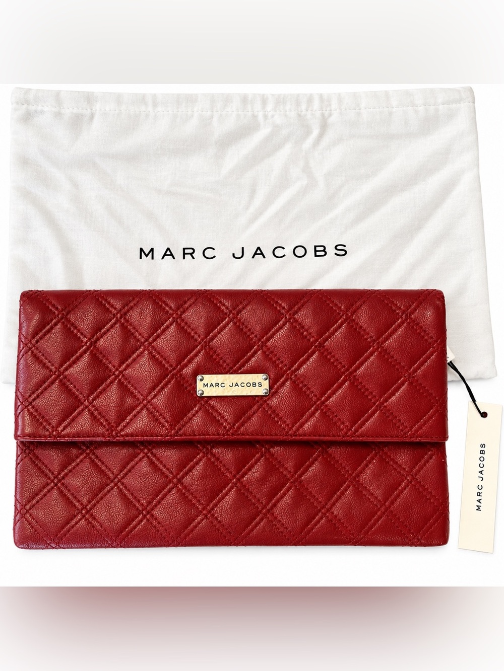 NWT MARC JACOBS Brick Red Large Eugenie Clutch